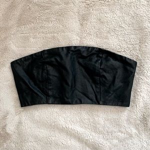 Tobi Crop Top Pleather Black Size XS